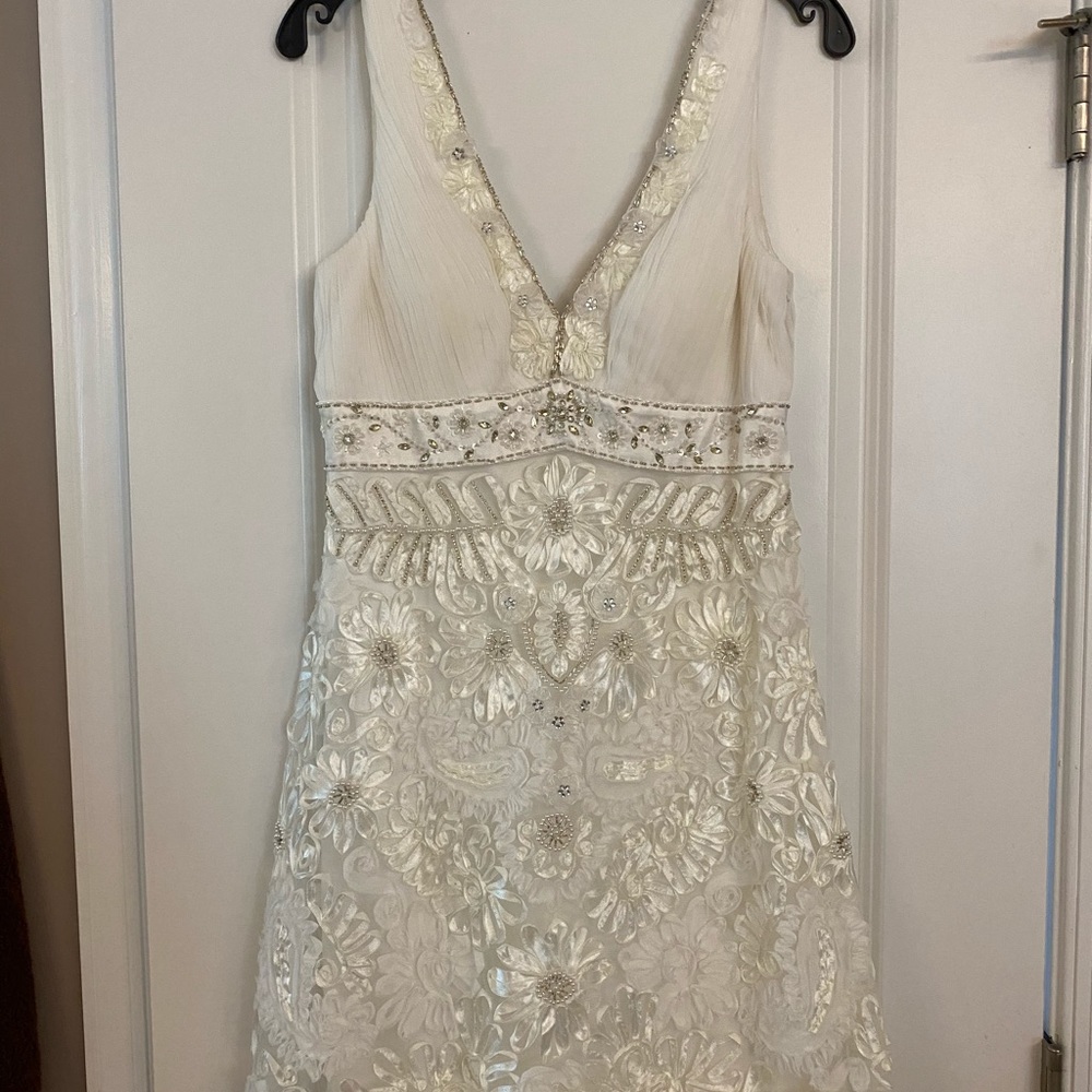 EUC Sue Wong ivory/white cocktail dress